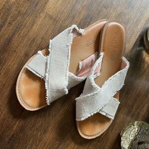 Toms Cream Cross-Strap Sandals